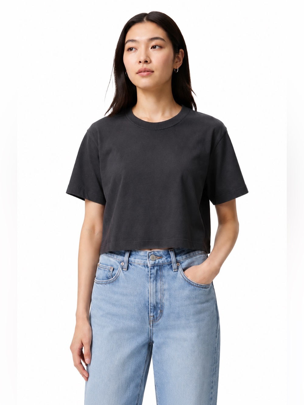 UNIQLO Charcoal Grey Crew Neck T-Shirt | Size M